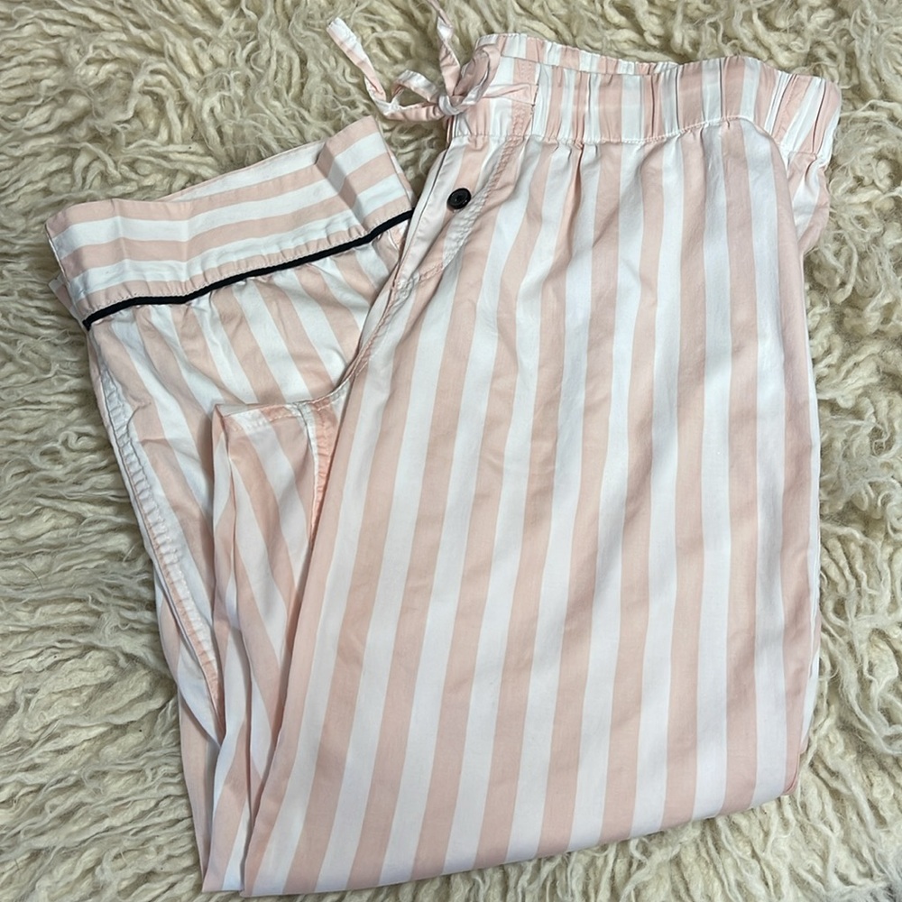 Pottery Barn Teen Emily & Meritt Pink & White Striped Pajama Pants Size Small